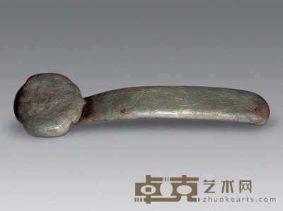 清 青玉雕花鸟纹如意 长38cm